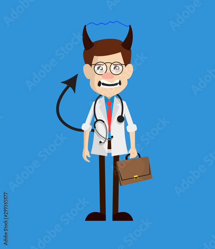 Physician Doctor - Standing in Angry Mood