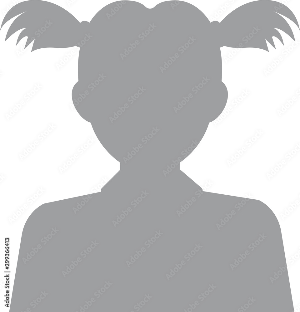 Monochrome woman avatar silhouette. User icon vector in trendy