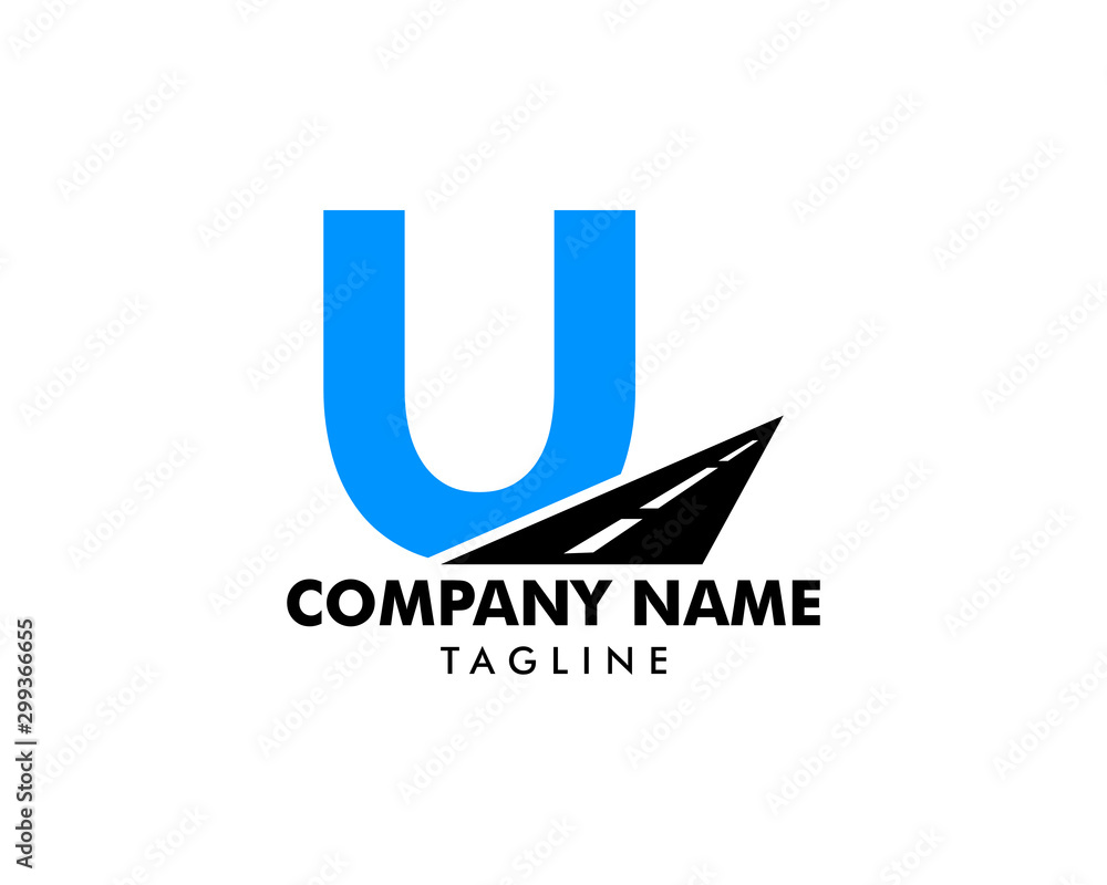 Road Way Letter U Icon Logo Vector Template Road Way Letter U Icon Logo Vector Template