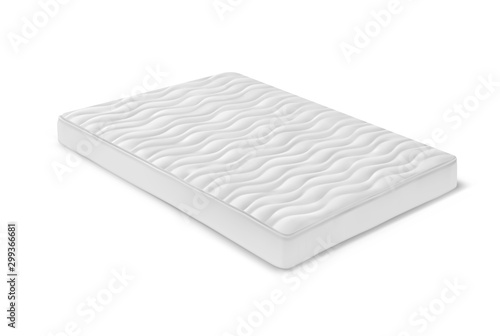 White isometric mattress for bed or bedroom