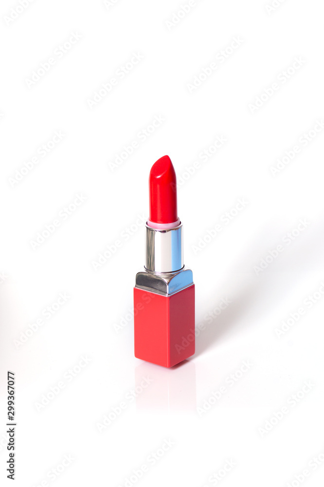 bright red lipstick on white background bright red lipstick on white background