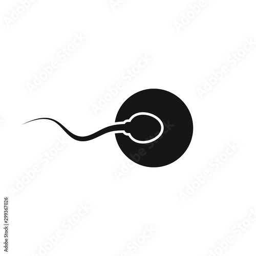 Sperm fertilizing egg cell icon