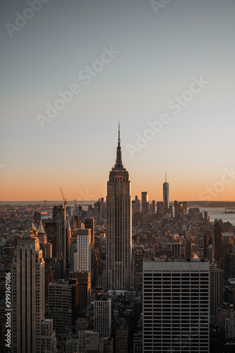 new york skyline at sunset © Clement