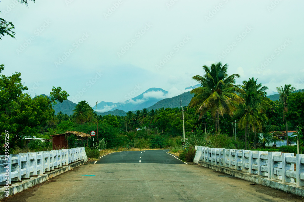 Karamadai road, Bridge with mountain view
