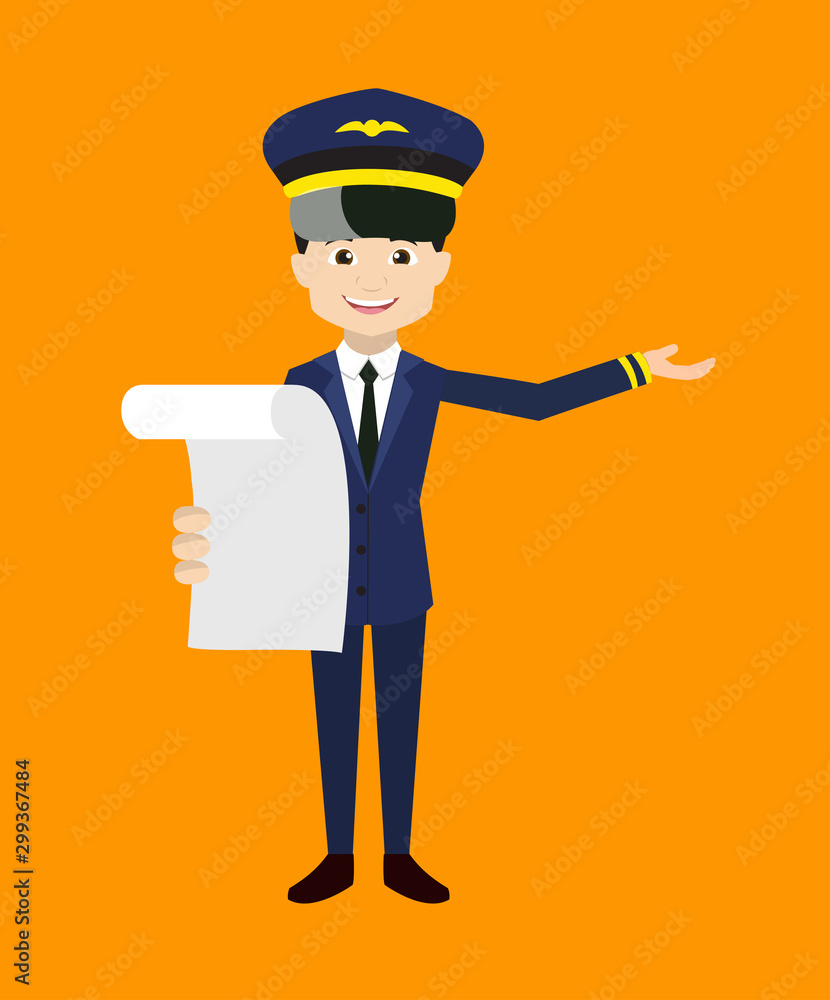 Pilot - Holding a Paper and Announcing
