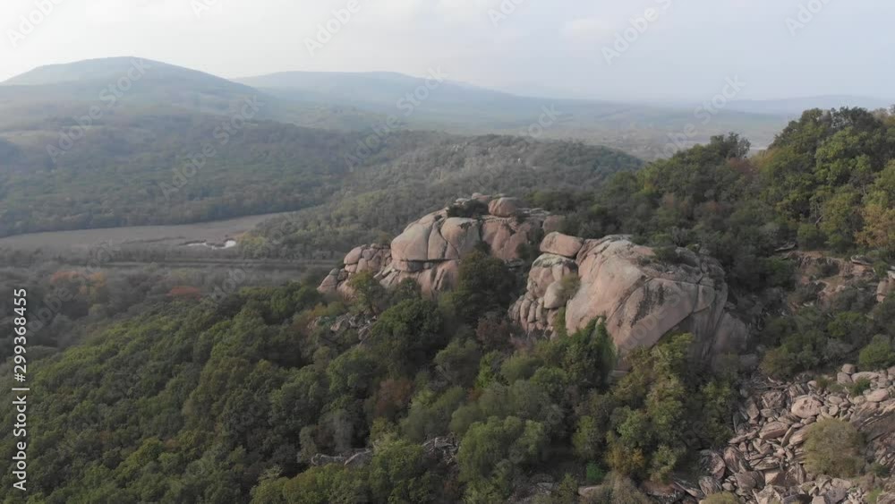 Video of a deep gorge in the mountains, the slopes of which are covered with forest Video of a deep gorge in the mountains, the slopes of which are covered with forest