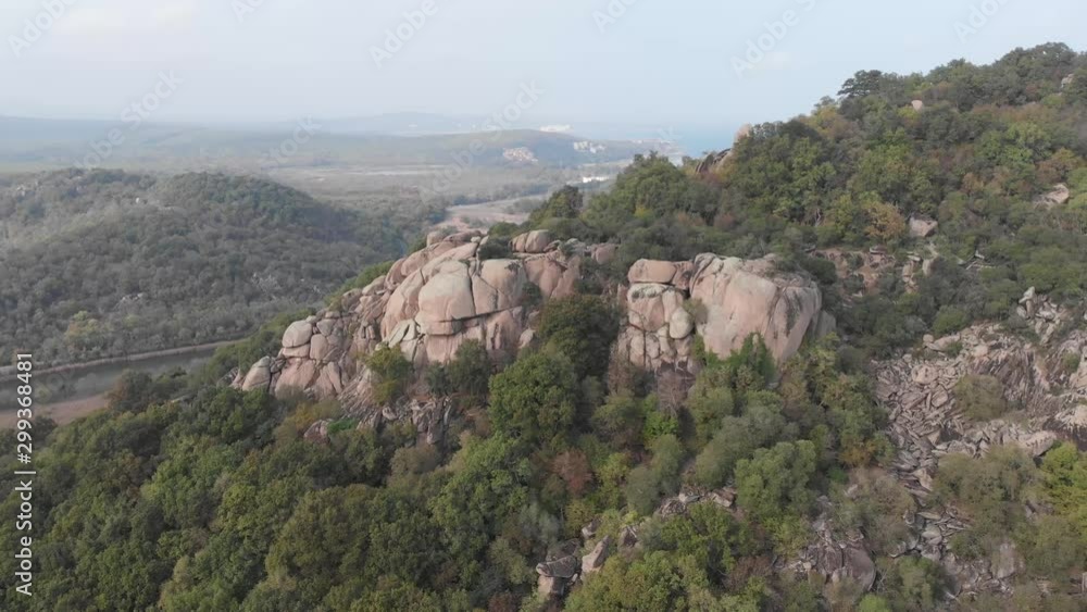 Video of a deep gorge in the mountains, the slopes of which are covered with forest Video of a deep gorge in the mountains, the slopes of which are covered with forest