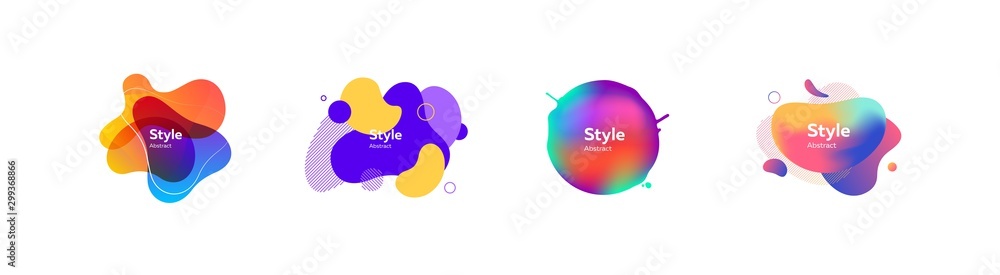 Set of bright colorful abstract graphic elements