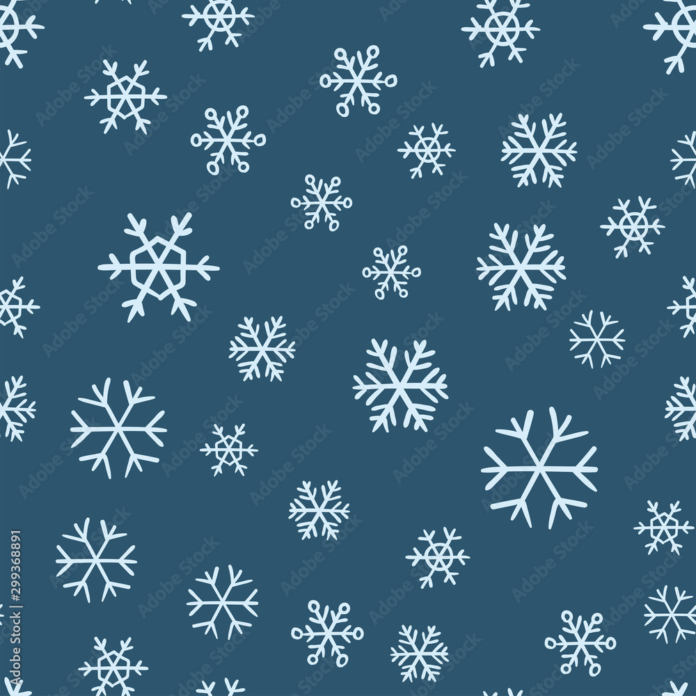 Snowflakes seamless pattern. Snow winter holidays background texture. Christmas elements. Snowflakes seamless pattern. Snow winter holidays background texture. Christmas elements.