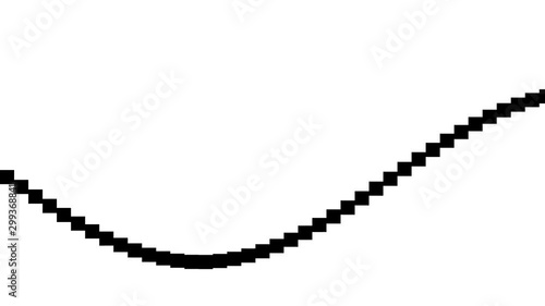 Line of Pixel Squares Morphing to Sine Wave