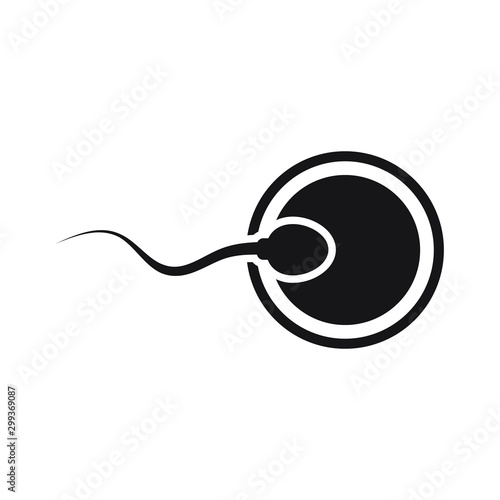 Sperm fertilizing egg cell icon