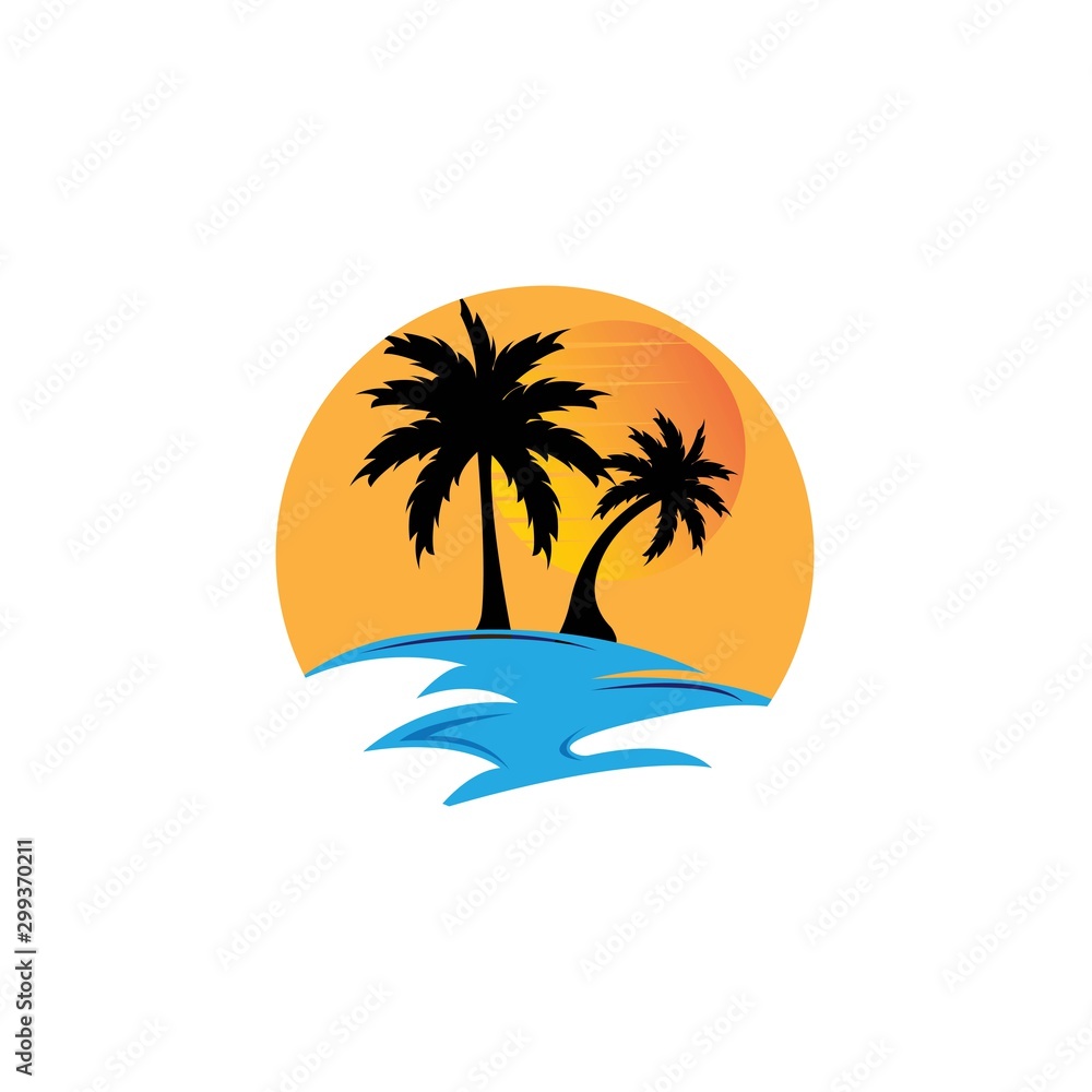 Summer Beach Holiday logo design
