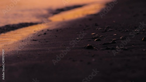 The beautiful mediterranean beach of Croatia with a golden sunset.