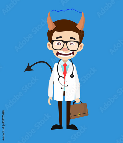 Professional Doctor - Standing in Angry Mood