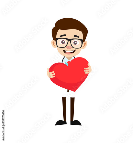 Professional Doctor - Standing with a Heart