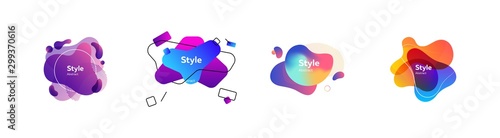 Multi-colored abstract liquid shapes