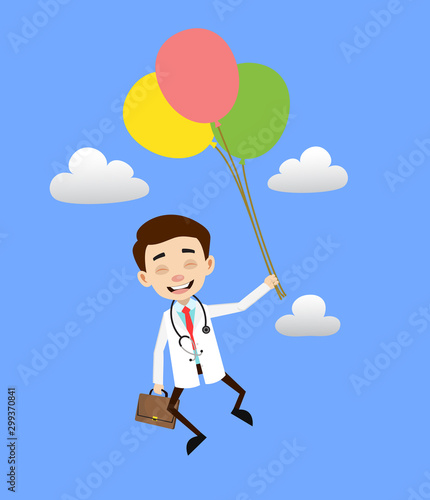 Professional Doctor - Flying with Balloons