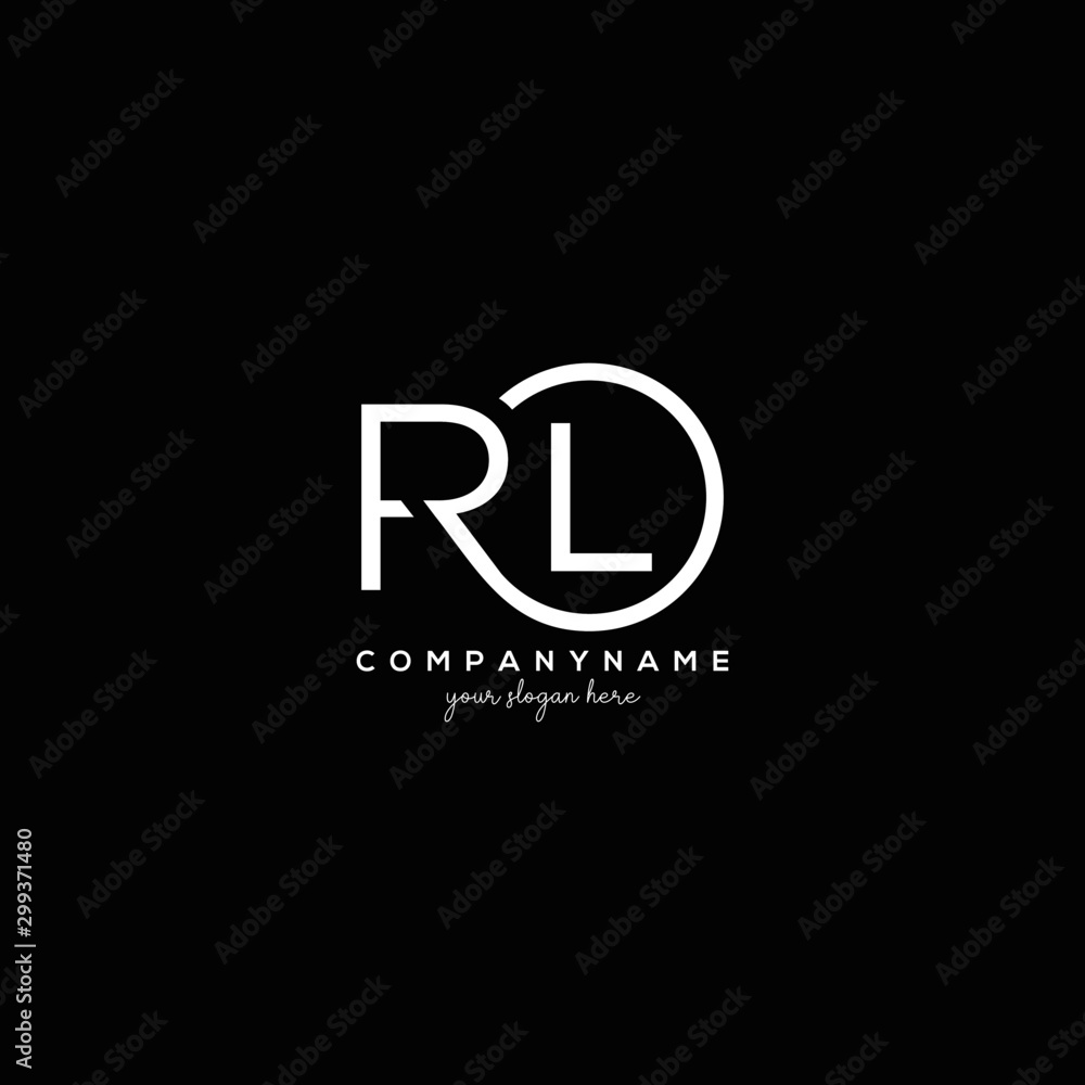 Initial Letter RL Logo With circle Template Vector. Stock Vector ...