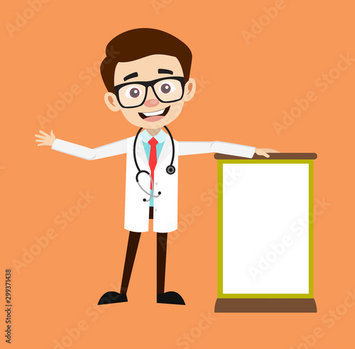 Professional Doctor - Standing with a Blank Board