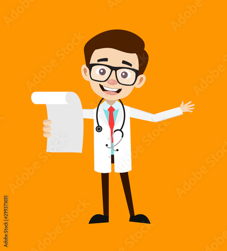 Professional Doctor - Holding a Paper and Announcing