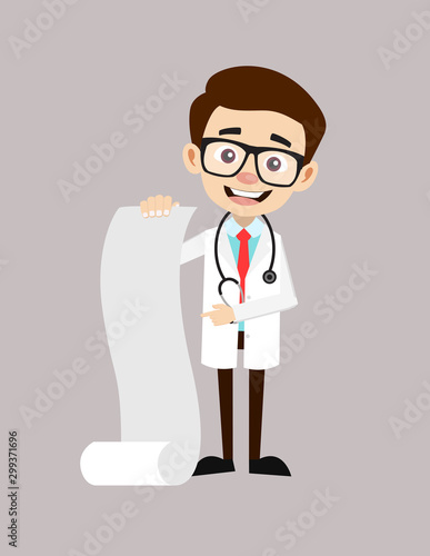 Professional Doctor - Showing a Paper Scroll