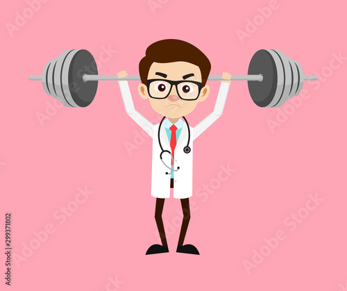 Professional Doctor - Doing Weight Lifting