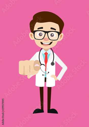 Professional Doctor - Laughing and Pointing