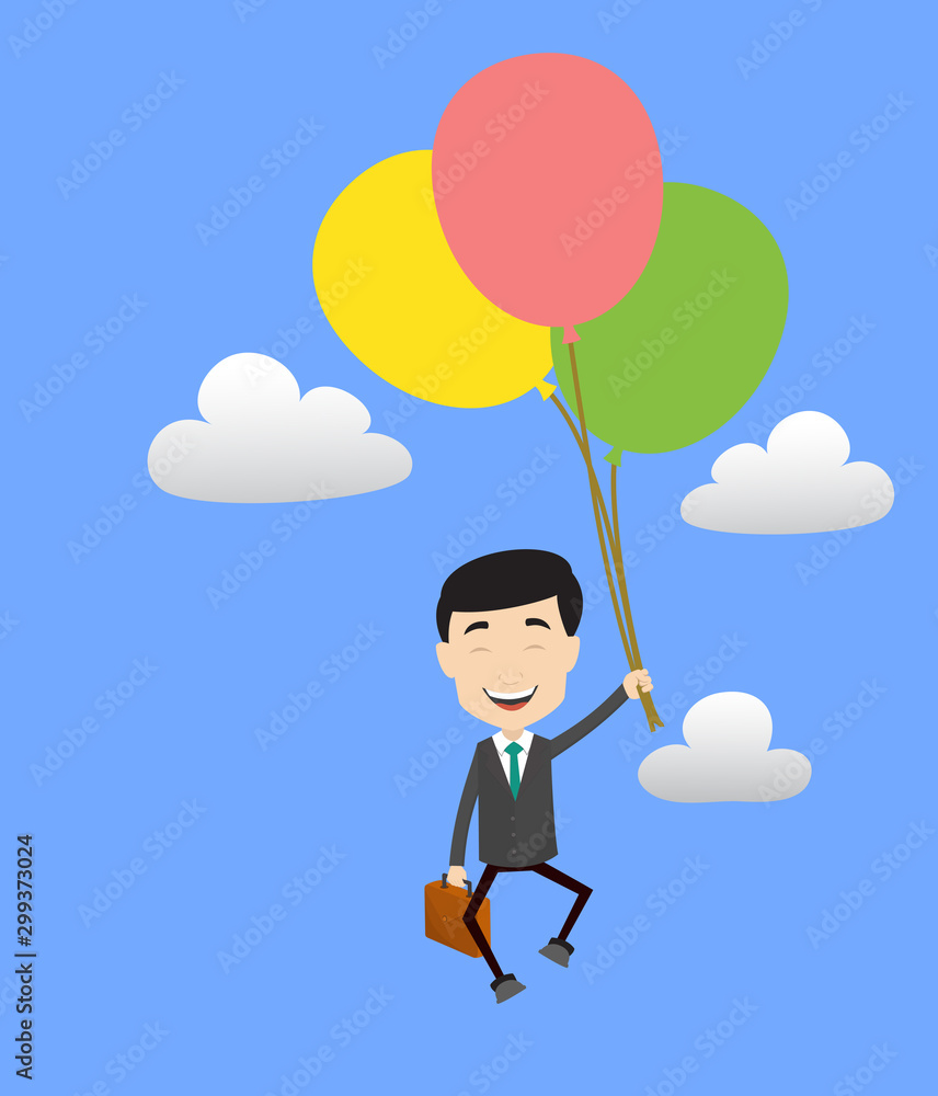 Professional Male - Flying with Balloons Professional Male - Flying with Balloons
