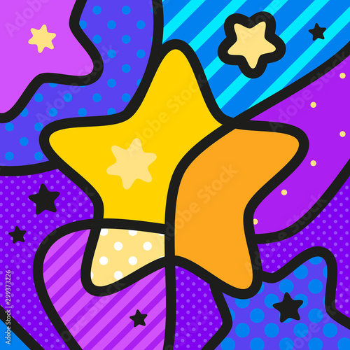 STAR SPACE pop art modern vector illustration for your design. 