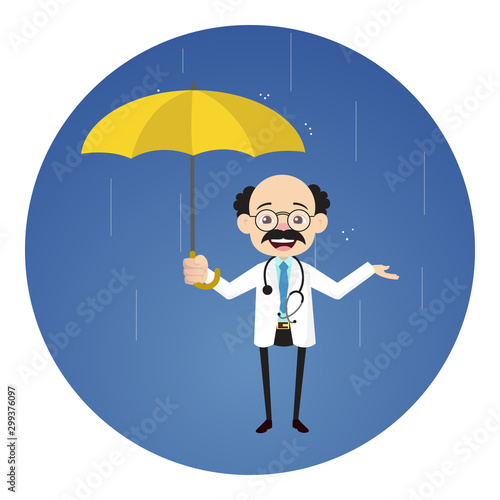 Psychiatrist - Standing in Rain with Umbrella