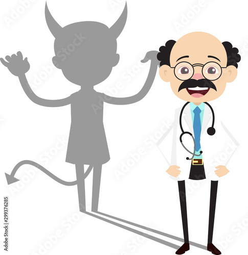 Psychiatrist - Devil person Standing with Fake Smile