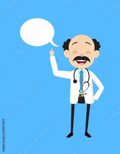 Psychiatrist - Smiling and Pointing to Speech Bubble