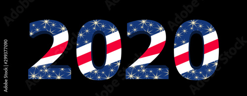 2020 United States of America Presidential Election. Numbers isolated on black background. Vector
