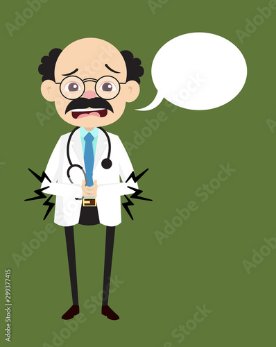 Psychiatrist - Feeling Pain in Stomach with Speech Bubble