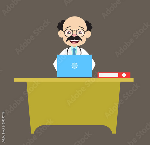 Psychiatrist - Working on Laptop