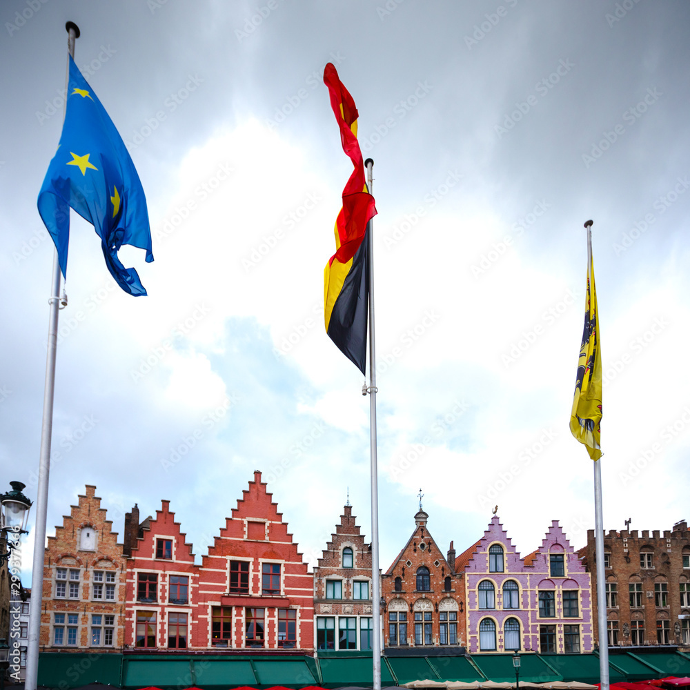 Grote Markt square in Brugge, Belgium