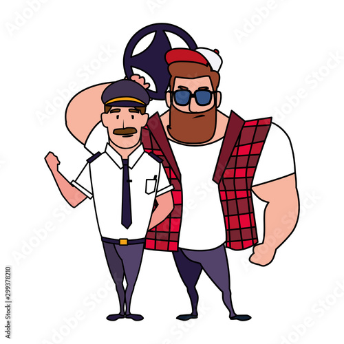 Isolated drivers persons vector design