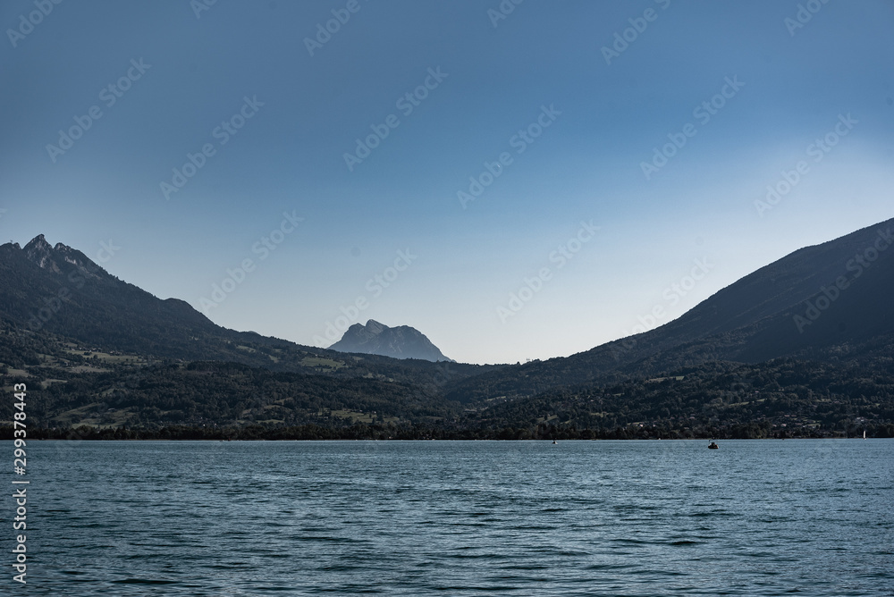 Lake Annecy, perialpine lake in Haute-Savoie, France.