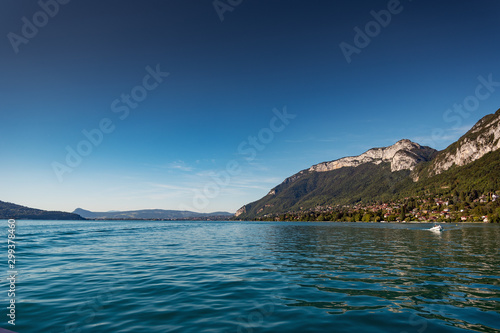 Lake Annecy  perialpine lake in Haute-Savoie  France.