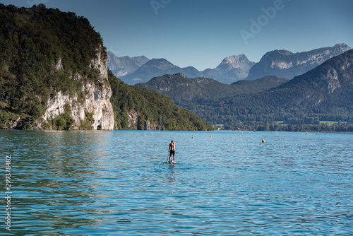 Lake Annecy, perialpine lake in Haute-Savoie, France.