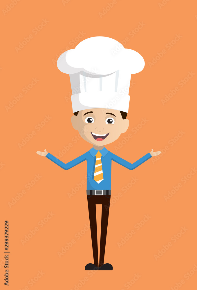Salesman Employee - Standing with Open Hands Salesman Employee - Standing with Open Hands