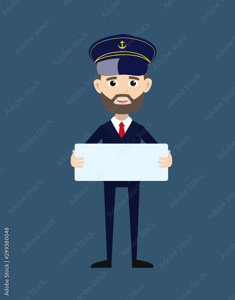 Ship Captain Pilot - Standing with Message Board Ship Captain Pilot - Standing with Message Board