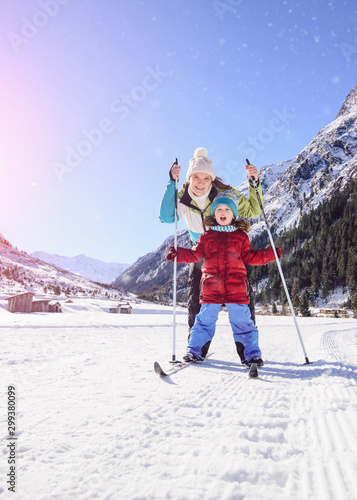 active winter holiday with child