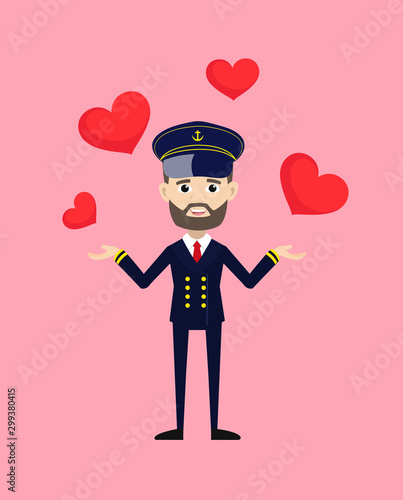 Ship Captain Pilot - Presenting Hearts