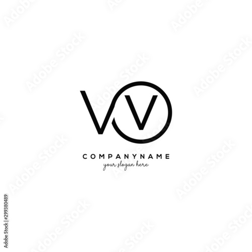 Initial Letter VV Logo With circle Template Vector. photo