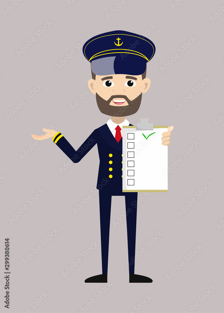 Ship Captain Pilot - Showing a Checklist