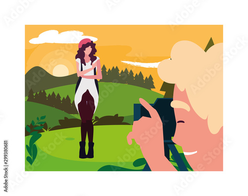 Man taking picture vector design