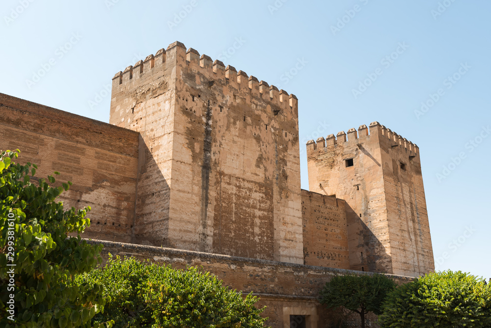 The old wall of Alhambra in Spain