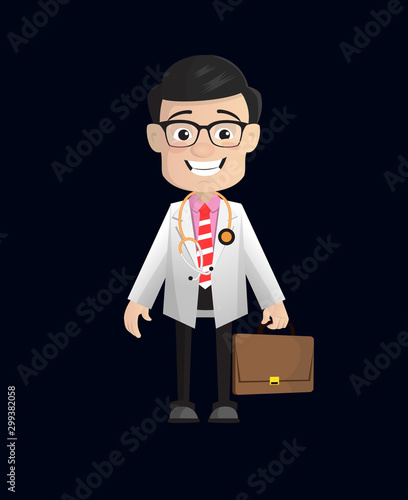 Surgeon - Holding a Suitcase and ready to go