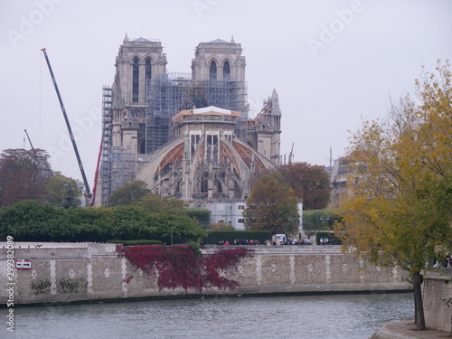 Notre Dame de Paris during some consolidation works in automn 2019. The shot was taken on 30 th october 2019